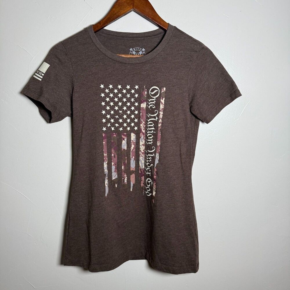 Howitzer Women's Patriotic Tee Shirt Size Medium Flag USA God